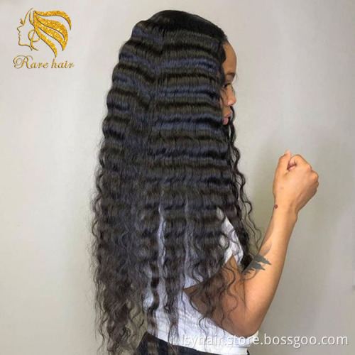 Factory Price Swiss 13X4 Hd Lace Frontal Wig Pre Plucked Brazilian Deep curl Wig With Black Women 100% Human Hair Wig Lace Front